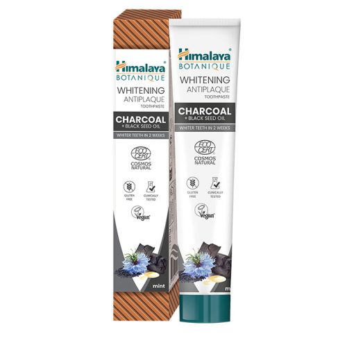 Himalaya Botanique Whitening Botanique natúr faszenes fehérítő, lepedékeltávolító fogkrém 75 ml