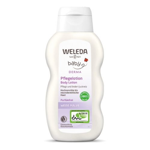 Weleda Bio fehér mályvás natúr baba testápoló érzékeny, ekcémás bőrre 200ml